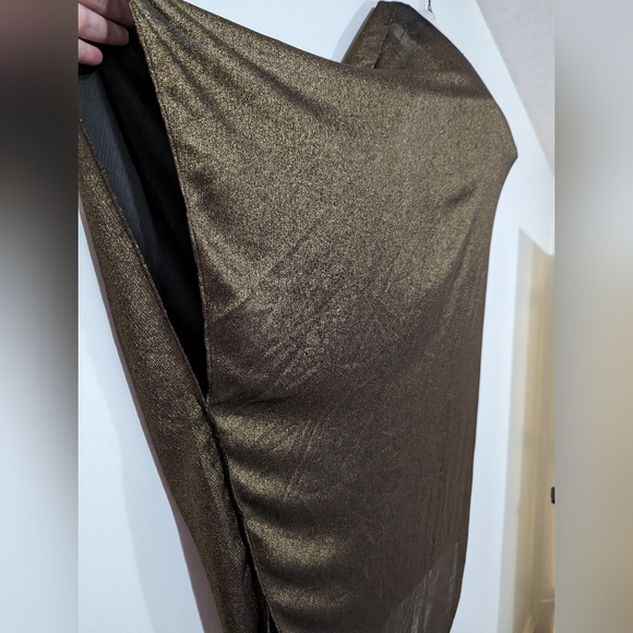 NWT Halston Heritage Metallic One-Shoulder Minidress s:14 - Picture 8 of 9